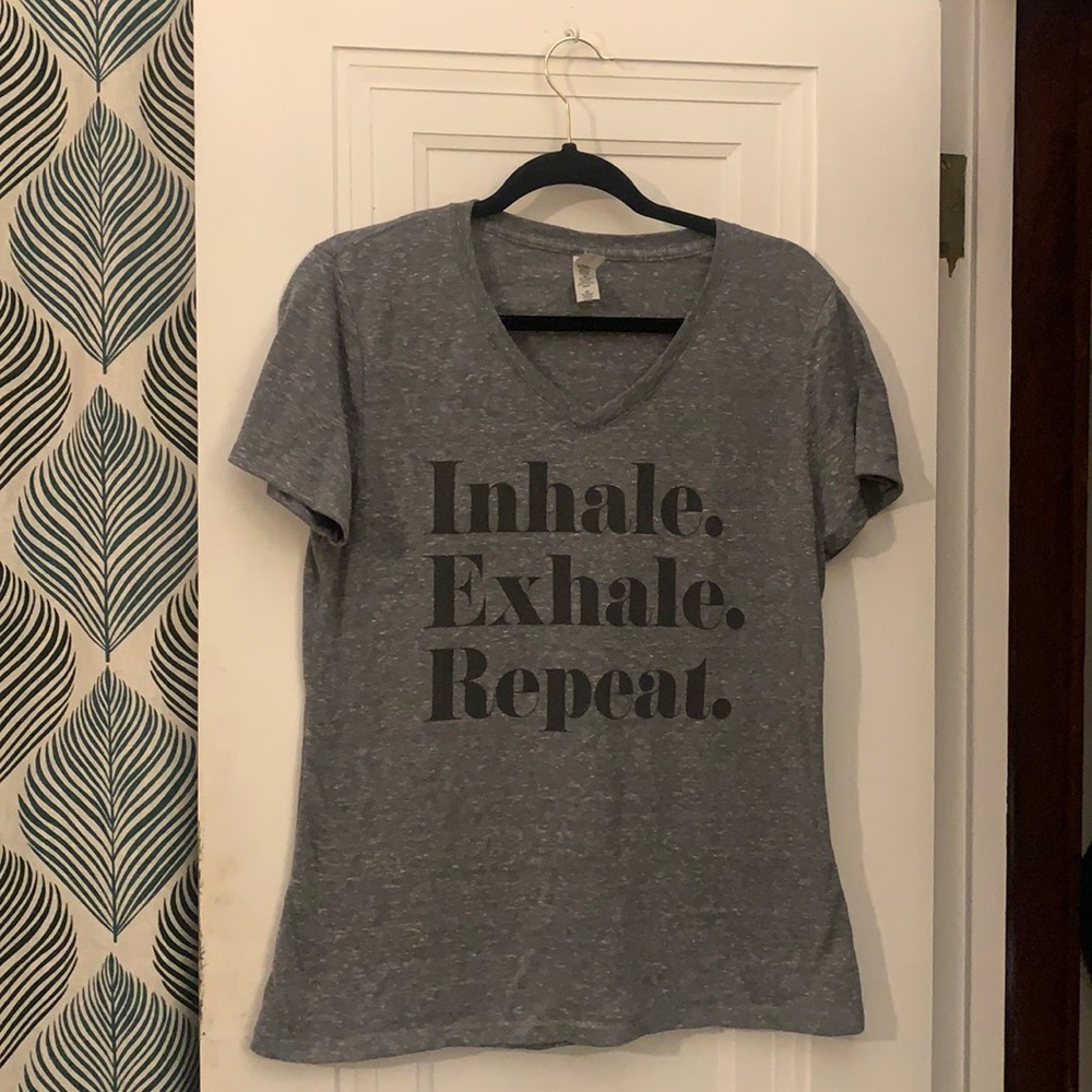 V-Neck Yoga Tee — Inhale. Exhale. Repeat. Soft & Comfy.